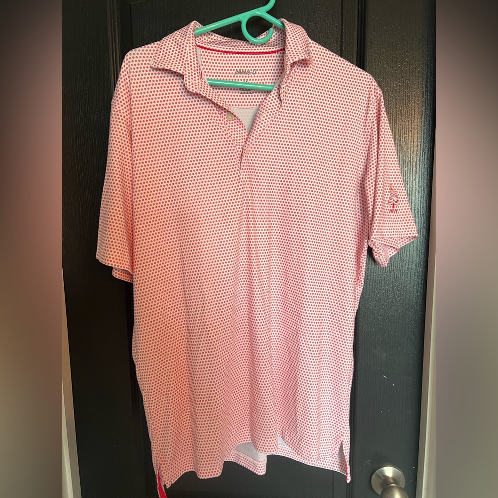 johnnie-O Pink Polo Shirt Lightweight Casual